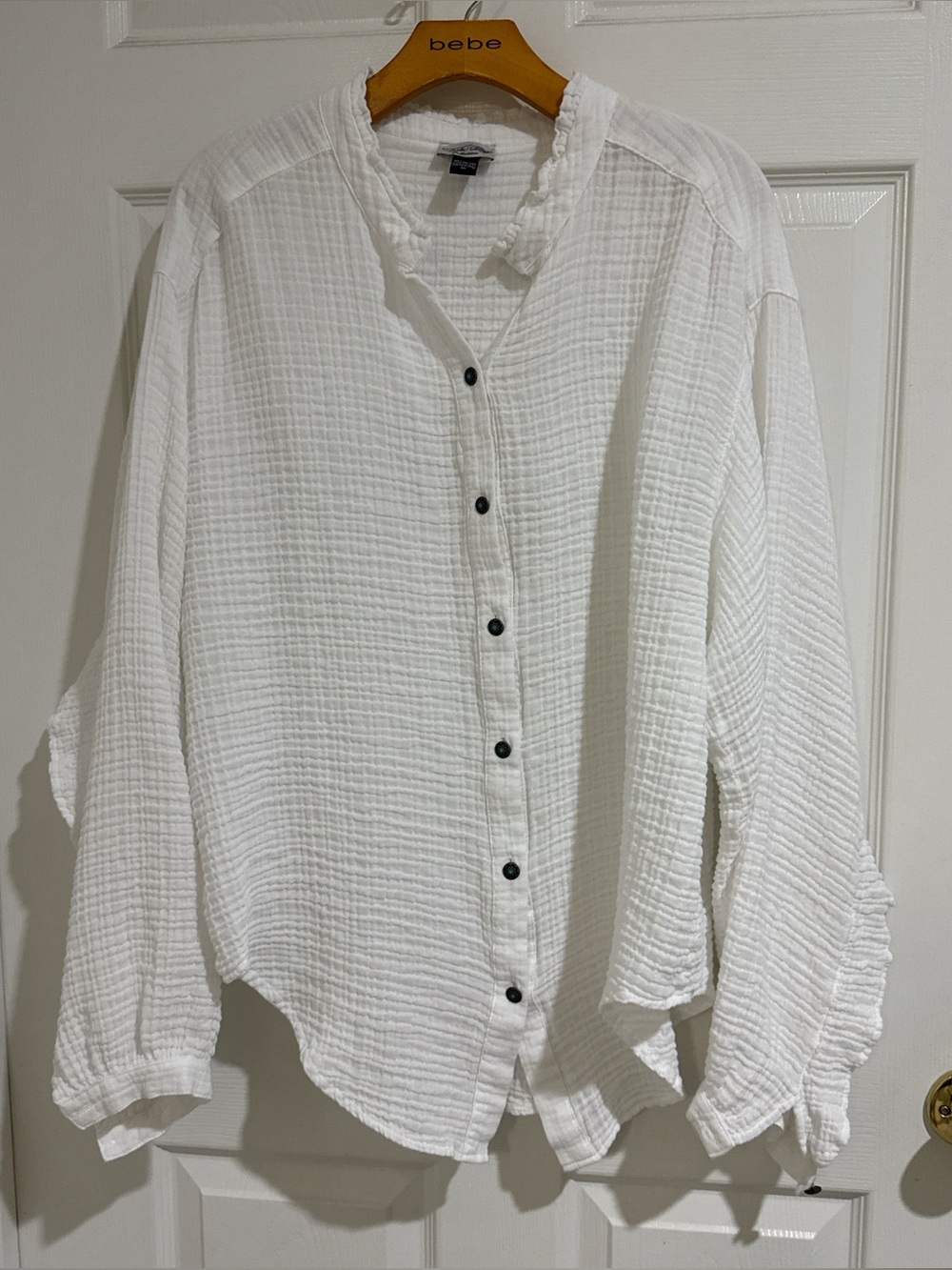 Tasha Polizzi White Gauze Button-Up Blouse